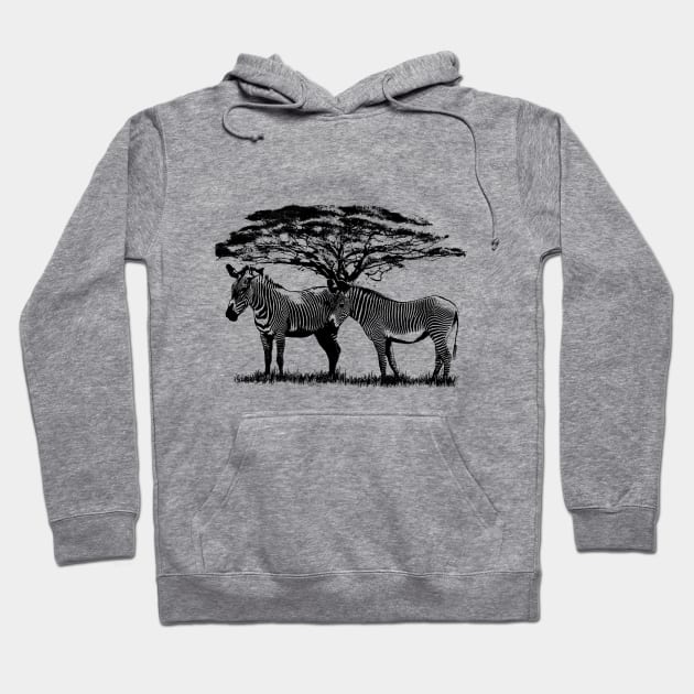 Zebras with tree in Kenya / Africa Hoodie by T-SHIRTS UND MEHR